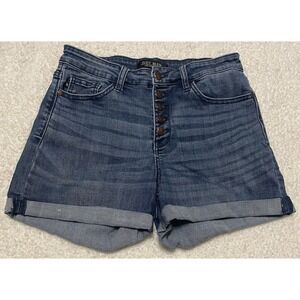 Judy Blue Shorts Womens 29 Blue Denim High Rise Button Fly Cuffed Casual Jean